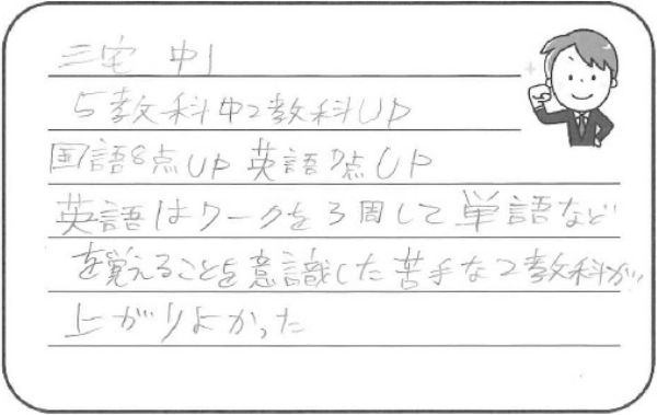 三宅中学校 中学1年生のコメント