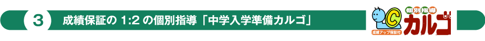 成績保証の1:2の個別指導「中学入学準備カルゴ」