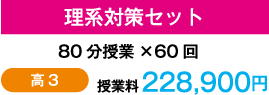 理系対策セット 80分授業×60回 高3 授業料 228,900円