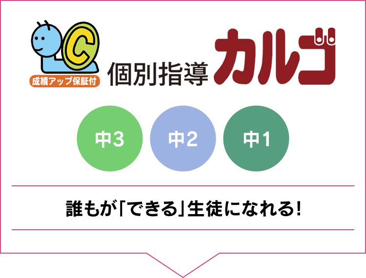 個別指導カルゴ 誰もが「できる」生徒になれる!