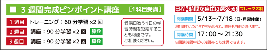 3週間完成ピンポイント講座