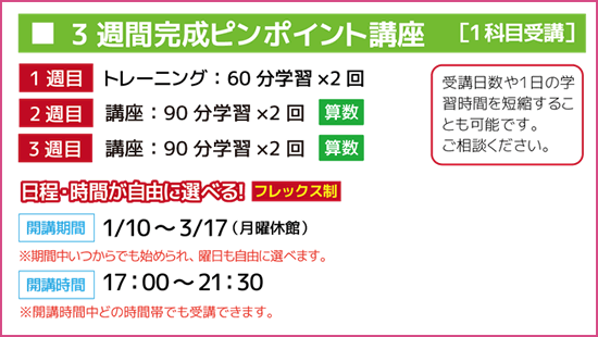 3週間完成ピンポイント講座