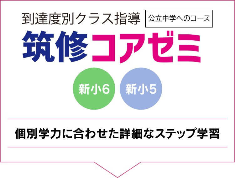 筑修コアゼミ 個別学力に合わせた詳細なステップ学習