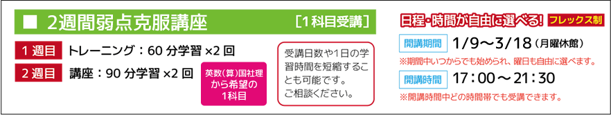 3週間完成ピンポイント講座