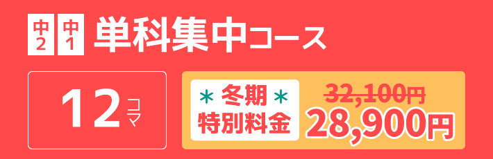 中2中1：単科集中コース